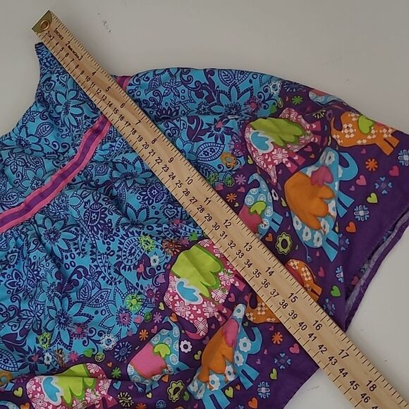 2T YOUNGLAND ELEPHANT COTTON DRESS purple blue pink girls - Picture 5 of 5